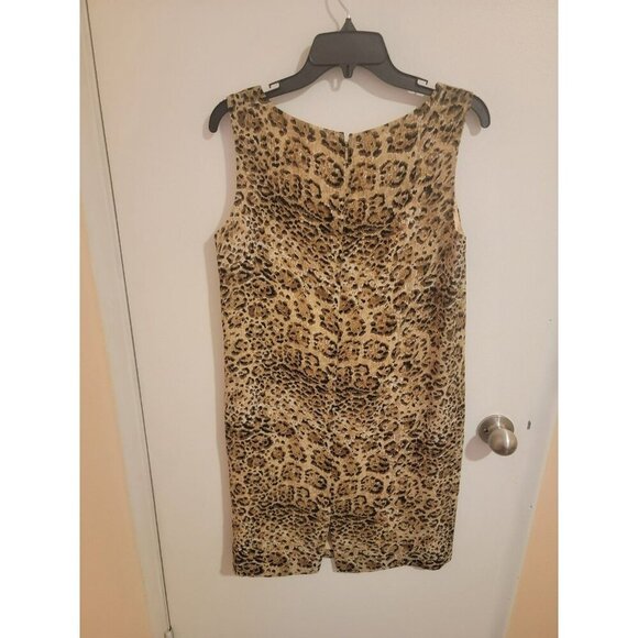 Dw3 for David Warren Size 10 Leopard Print Mini Dress fair - Picture 2 of 3